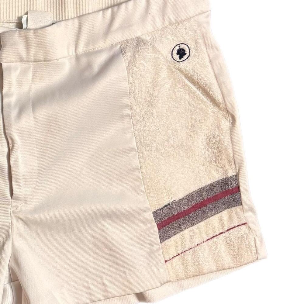 1970s paul sullivan cream colored mens tennis shorts (38) - Picture 2 of 7